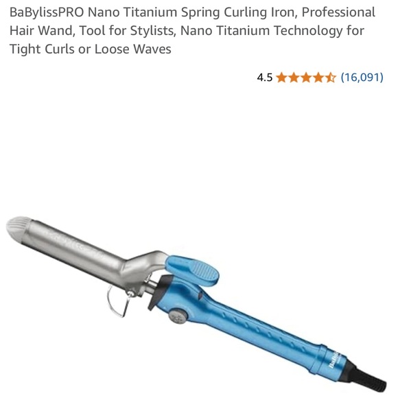 NEW BaBylissPRO Nano Titanium Spring Curling Iron